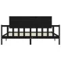 Bed frame with black solid wood headboard 200x200 cm by vidaXL, Beds and slatted bases - Ref: Foro24-3193425, Price: 217,88 €...