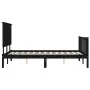 Bed frame with black solid wood headboard 200x200 cm by vidaXL, Beds and slatted bases - Ref: Foro24-3193425, Price: 217,88 €...