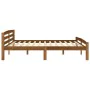 Estructura de cama madera maciza pino marrón miel 200x200 cm de vidaXL, Camas y somieres - Ref: Foro24-322081, Precio: 114,35...