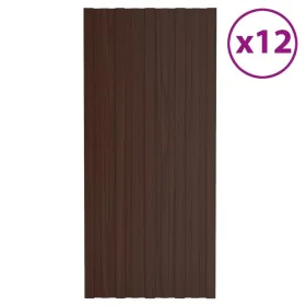 Panel de tejado acero galvanizado marrón 12 unidades 100x45 cm de vidaXL, Techo - Ref: Foro24-317217, Precio: 67,94 €, Descue...