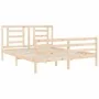 Bed frame with solid wood headboard 160x200 cm by vidaXL, Beds and slatted bases - Ref: Foro24-3194711, Price: 135,56 €, Disc...