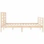 Bed frame with solid wood headboard 160x200 cm by vidaXL, Beds and slatted bases - Ref: Foro24-3194711, Price: 135,56 €, Disc...