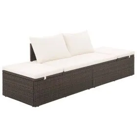 Cama de jardín 195x60 cm ratán sintético marrón de vidaXL, Camas para exteriores - Ref: Foro24-43954, Precio: 227,25 €, Descu...