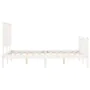 White solid wood bed frame with headboard 200x200 cm by vidaXL, Beds and slatted bases - Ref: Foro24-3193422, Price: 169,67 €...