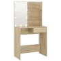 Tocador con LED color roble Sonoma 74,5x40x141 cm de vidaXL, Tocadores de baño - Ref: Foro24-808804, Precio: 85,05 €, Descuen...