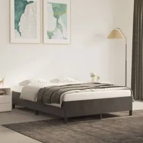 Dark gray velvet bed frame 140x200 cm by vidaXL, Beds and slatted bases - Ref: Foro24-347325, Price: 108,52 €, Discount: %