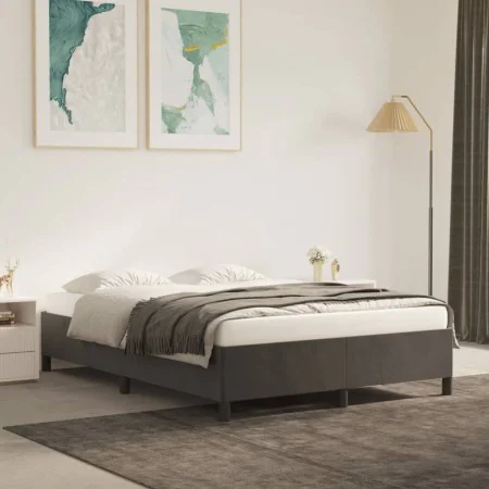 Estructura de cama de terciopelo gris oscuro 140x200 cm de vidaXL, Camas y somieres - Ref: Foro24-347325, Precio: 108,52 €, D...
