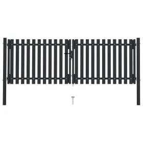 Doppeltes Zauntor aus anthrazitgrauem Stahl, 306 x 175 cm von vidaXL, Gartentore - Ref: Foro24-146352, Preis: 439,93 €, Rabat...