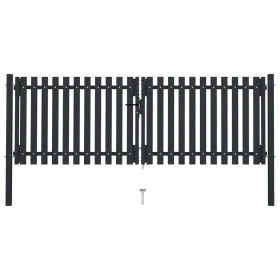 Double anthracite gray steel fence gate 306x175 cm by vidaXL, garden gates - Ref: Foro24-146352, Price: 439,93 €, Discount: %