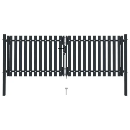 Doppeltes Zauntor aus anthrazitgrauem Stahl, 306 x 175 cm von vidaXL, Gartentore - Ref: Foro24-146352, Preis: 439,93 €, Rabat...