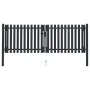 Doppeltes Zauntor aus anthrazitgrauem Stahl, 306 x 175 cm von vidaXL, Gartentore - Ref: Foro24-146352, Preis: 439,93 €, Rabat...