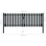 Doppeltes Zauntor aus anthrazitgrauem Stahl, 306 x 175 cm von vidaXL, Gartentore - Ref: Foro24-146352, Preis: 439,93 €, Rabat...