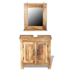 Mueble de baño con espejo de madera maciza de mango de vidaXL, Muebles de baño - Ref: Foro24-243462, Precio: 291,62 €, Descue...