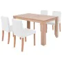 Sillas mesa de comedor 5 pzas roble cuero artificial color crema de vidaXL, muebles para cocinas y comedores - Ref: Foro24-24...