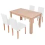 Sillas mesa de comedor 5 pzas roble cuero artificial color crema de vidaXL, muebles para cocinas y comedores - Ref: Foro24-24...