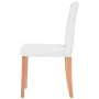 Sillas mesa de comedor 5 pzas roble cuero artificial color crema de vidaXL, muebles para cocinas y comedores - Ref: Foro24-24...