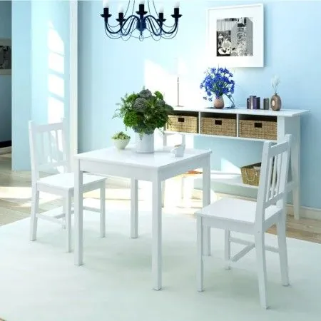 Conjunto de comedor 3 piezas madera de pino blanco de vidaXL, muebles para cocinas y comedores - Ref: Foro24-242955, Precio: ...