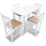 Mesa de bar y 4 taburetes de barra madera blanca de vidaXL, muebles para cocinas y comedores - Ref: Foro24-271832, Precio: 42...
