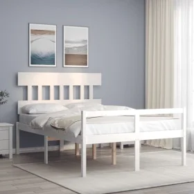 Bed for seniors with solid wood headboard 140x190cm by vidaXL, Beds and slatted bases - Ref: Foro24-3195397, Price: 170,08 €,...