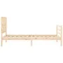 Bed frame with solid wood headboard 90x200 cm by vidaXL, Beds and slatted bases - Ref: Foro24-3194101, Price: 97,79 €, Discou...