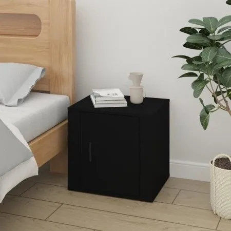 Mesita de noche color negro 50x39x47 cm de vidaXL, Taquillas y armarios de almacenamiento - Ref: Foro24-816690, Precio: 35,70...