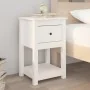 Mesita de noche madera maciza de pino blanco 40x35x61,5 cm de vidaXL, Taquillas y armarios de almacenamiento - Ref: Foro24-82...