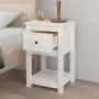 Mesita de noche madera maciza de pino blanco 40x35x61,5 cm de vidaXL, Taquillas y armarios de almacenamiento - Ref: Foro24-82...