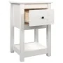 Mesita de noche madera maciza de pino blanco 40x35x61,5 cm de vidaXL, Taquillas y armarios de almacenamiento - Ref: Foro24-82...