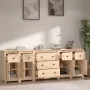 Solid pine wood sideboard 230x35x80 cm by vidaXL, Sideboards - Ref: Foro24-3114094, Price: 342,66 €, Discount: %