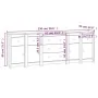 Aparador de madera maciza de pino 230x35x80 cm de vidaXL, Aparadores - Ref: Foro24-3114094, Precio: 342,66 €, Descuento: %