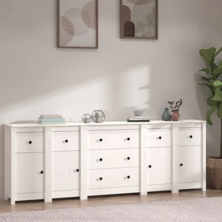 Solid white pine wood sideboard 230 x 35 x 80 cm by vidaXL, Sideboards - Ref: Foro24-3114095, Price: 381,27 €, Discount: %
