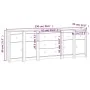 Aparador de madera maciza de pino blanco 230 x 35 x 80 cm de vidaXL, Aparadores - Ref: Foro24-3114095, Precio: 381,27 €, Desc...