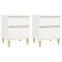 Mesitas de noche 2 unidades color blanco 40x35x50 cm de vidaXL, Taquillas y armarios de almacenamiento - Ref: Foro24-821827, ...