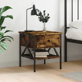 Smoked oak engineered wood bedside table 40x42x45 cm by vidaXL, Nightstands - Ref: Foro24-825957, Price: 49,26 €, Discount: %