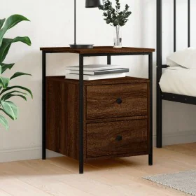Mesita de noche madera de ingeniería marrón roble 44x45x60 cm de vidaXL, Mesitas de noche - Ref: Foro24-826011, Precio: 62,65...