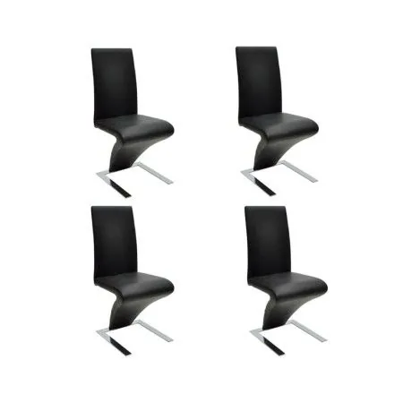 Esszimmerstühle 4 Einheiten aus schwarzem Kunstleder von vidaXL, Essstühle - Ref: Foro24-160563, Preis: 496,74 €, Rabatt: %