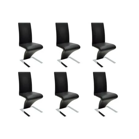 Esszimmerstühle 6 Einheiten aus schwarzem Kunstleder von vidaXL, Essstühle - Ref: Foro24-160564, Preis: 701,63 €, Rabatt: %