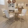 Sillas voladizas de comedor 4 unidades cuero sintético blanco de vidaXL, Sillas de comedor - Ref: Foro24-270163, Precio: 337,...