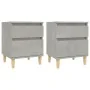 Mesitas de noche 2 unidades gris hormigón 40x35x50 cm de vidaXL, Taquillas y armarios de almacenamiento - Ref: Foro24-821835,...