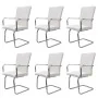 Sillas voladizas de comedor 6 unidades cuero sintético blanco de vidaXL, Sillas de comedor - Ref: Foro24-270165, Precio: 504,...