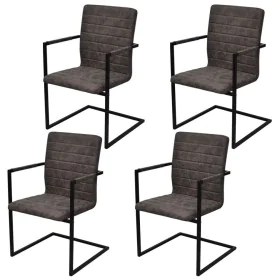Cantilever dining chairs 4 units brown synthetic leather by vidaXL, dining chairs - Ref: Foro24-272413, Price: 356,78 €, Disc...