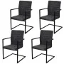 Sillas de comedor voladizas 4 unidades cuero sintético negro de vidaXL, Sillas de comedor - Ref: Foro24-272415, Precio: 395,9...
