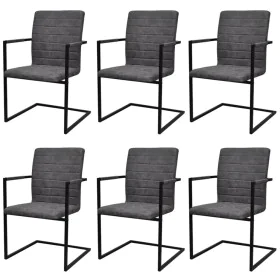 6 cantilever dining chairs in gray synthetic leather by vidaXL, dining chairs - Ref: Foro24-272418, Price: 534,55 €, Discount: %
