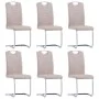 Sillas voladizas de comedor 6 uds cuero sintético capuchino de vidaXL, Sillas de comedor - Ref: Foro24-278836, Precio: 476,53...