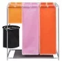 Cesto de ropa sucia 2 unidades 3 secciones con cubo de lavado de vidaXL, Cestas para ropa - Ref: Foro24-3051492, Precio: 57,6...