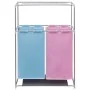 Cesto clasificador ropa sucia 2 uds 2 secciones con tendedero de vidaXL, Cestas para ropa - Ref: Foro24-3051493, Precio: 47,8...