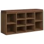 Plywood brown oak shoe bench 103x30x48 cm by vidaXL, Benches for halls and storage - Ref: Foro24-342614, Price: 95,77 €, Disc...