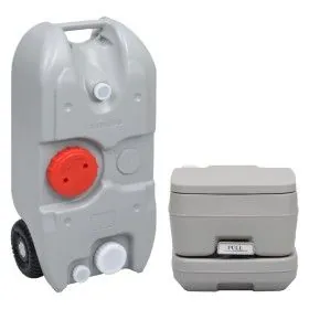 Juego de inodoro portátil y tanque de agua para camping de vidaXL, Camping y senderismo - Ref: Foro24-3154900, Precio: 189,59...