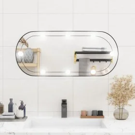 Espejo de pared ovalado con luces LED vidrio 35x80 cm de vidaXL, Espejos - Ref: Foro24-3189162, Precio: 43,54 €, Descuento: %