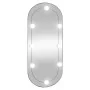 Espejo de pared ovalado con luces LED vidrio 35x80 cm de vidaXL, Espejos - Ref: Foro24-3189162, Precio: 43,54 €, Descuento: %